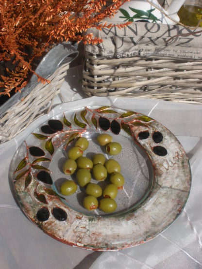 malovaná miska na olivy